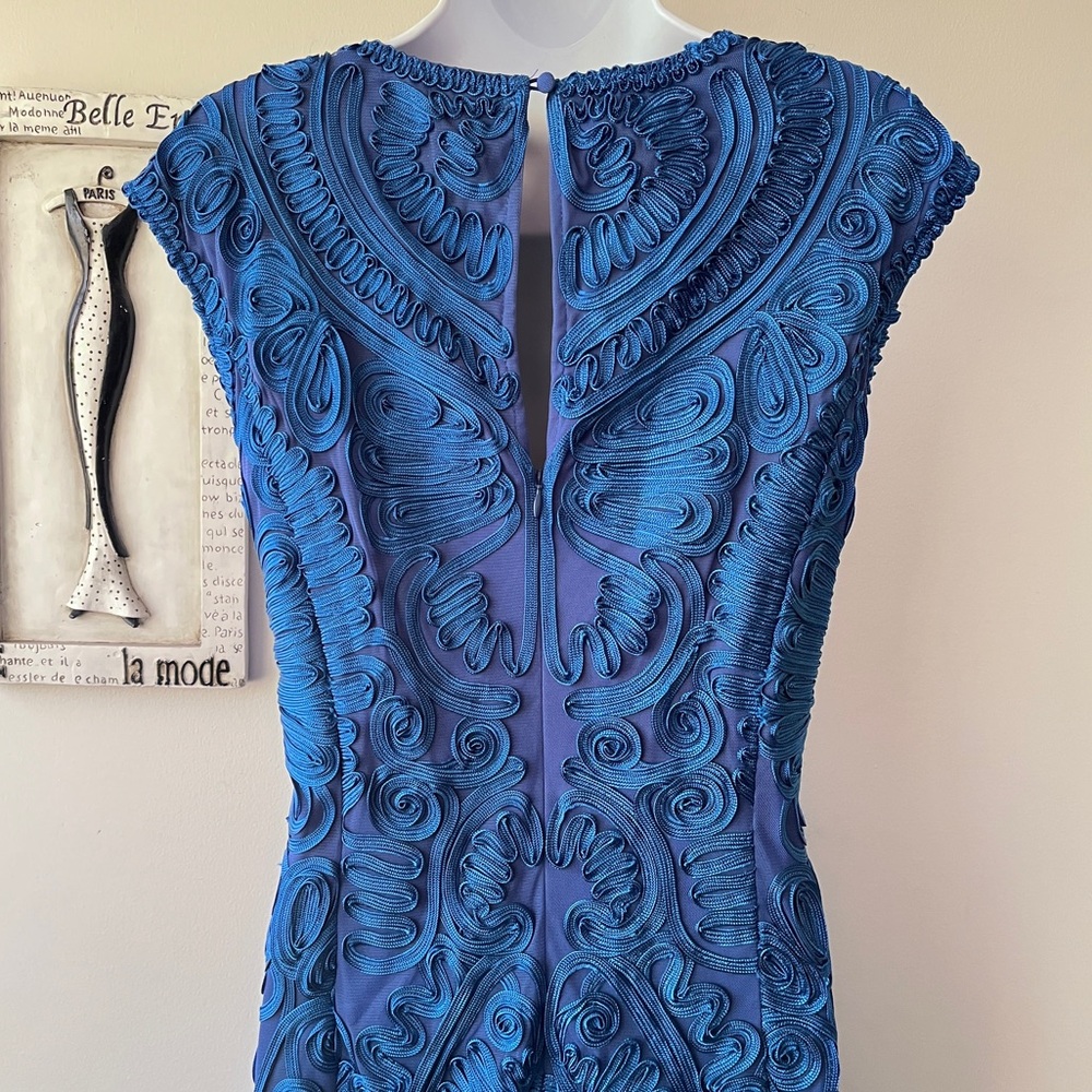 JS Collections Soutache Cobalt Blue Midi Wedding Guest Dress Size 14 - Picture 7 of 12